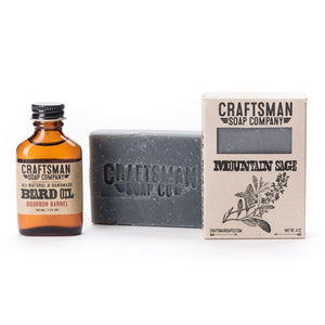 Beard Care Kit, Beard Oil & Natural Bar Soap. Vegan Palm-Free Soap.