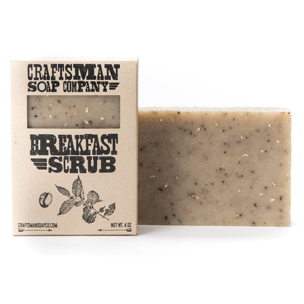 Craftsman Soap Co breakfast scrub vegan bar soap handmade in the usa with oat meal and coffee grounds